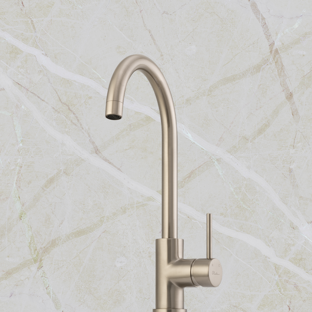 Venice Goose Neck Mixer Brushed Nickel