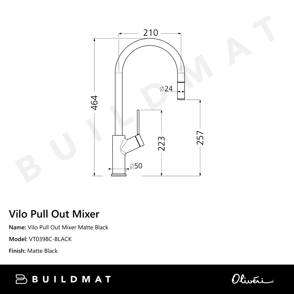 Vilo Pull Out Mixer Matte Black