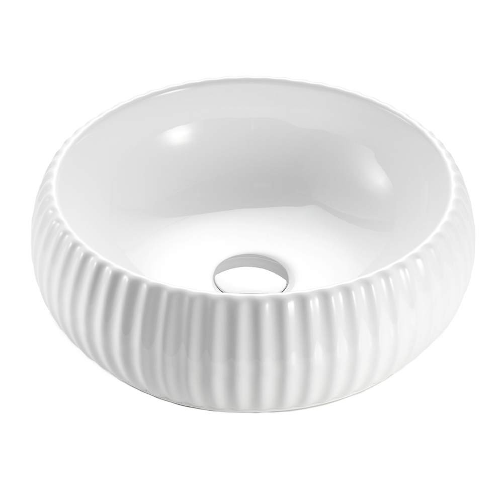 Lily Gloss White Fluted Basin