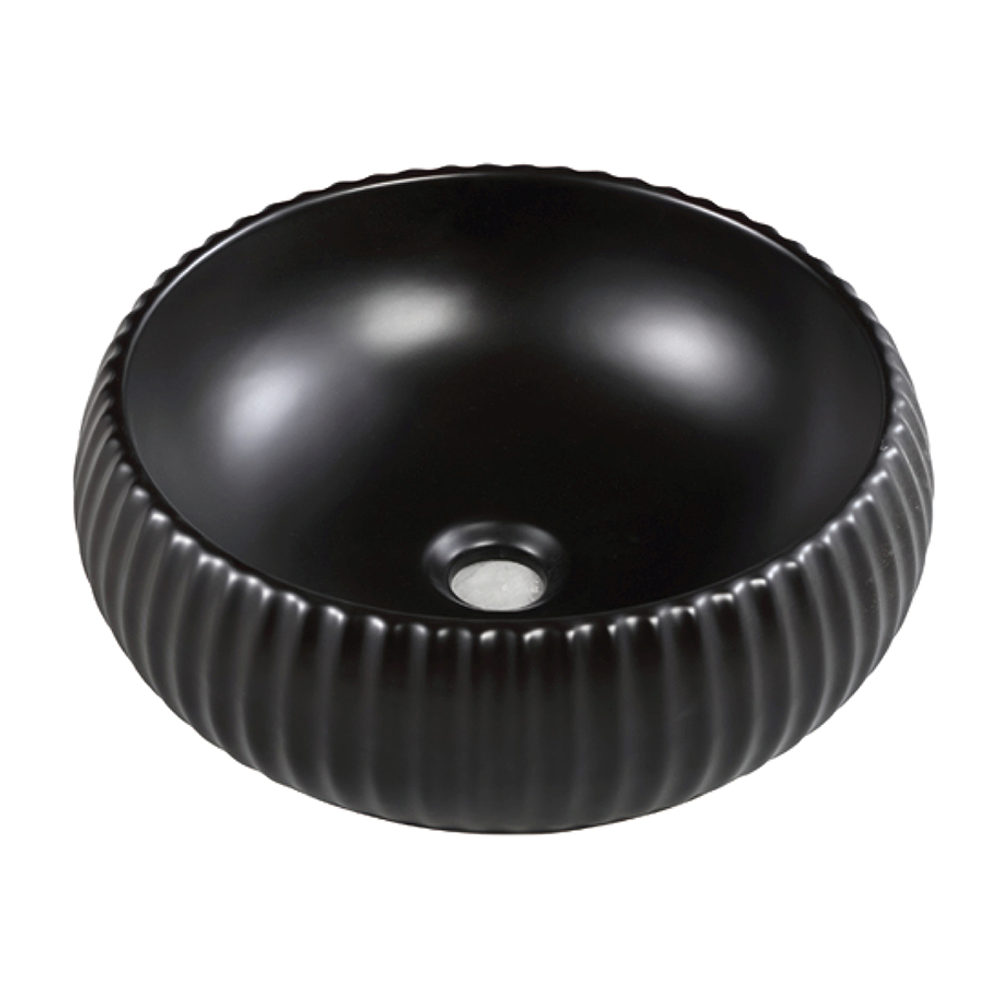 Lily Matte Black Fluted Basin