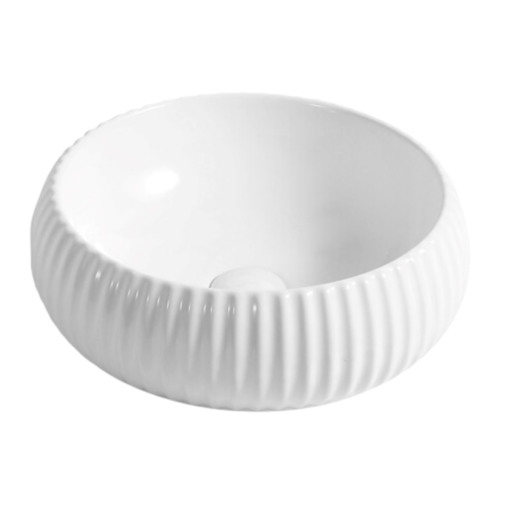 Lily Matte White Fluted Basin