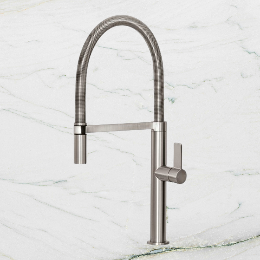 Prize Flexible Coil Sink Mixer 220mm Lead Free Brushed Nickel