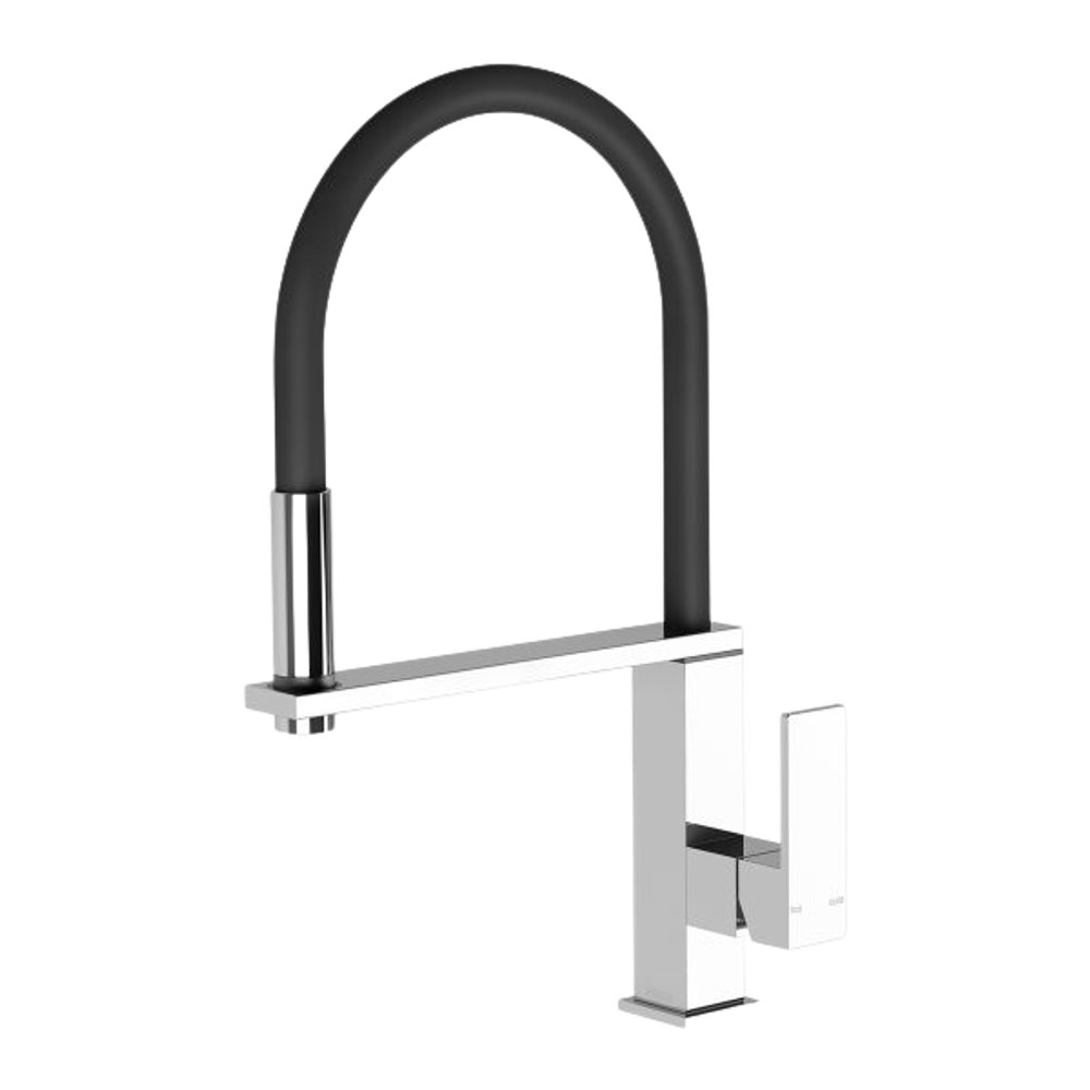 Vezz Flexible Hose Sink Mixer Square 210mm Chrome