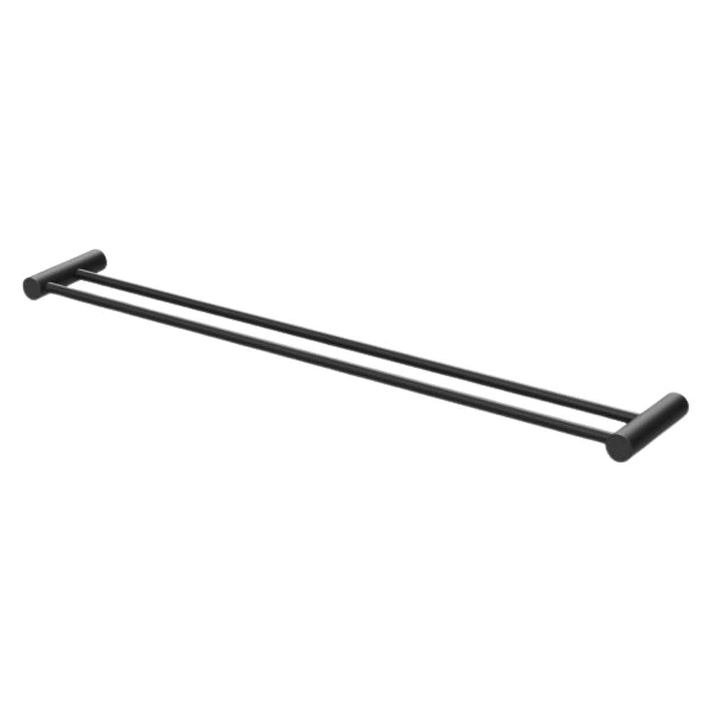 Vivid Slimline Double Towel Rail 800mm Matte Black