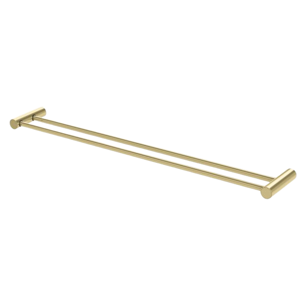 Vivid Slimline Double Towel Rail 800mm  Brushed Gold