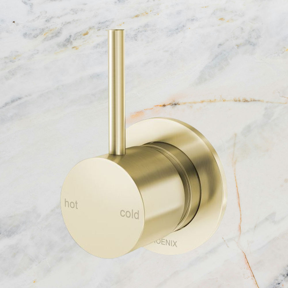 Vivid Slimline Up Shower / Wall Mixer Brushed Gold