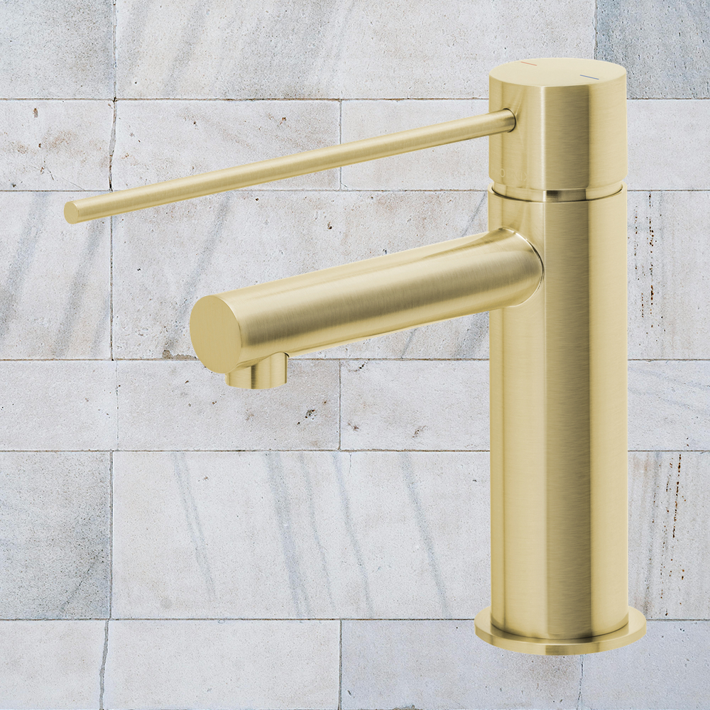 Vivid Slimline Basin Mixer with Extended Lever  Brushed Gold