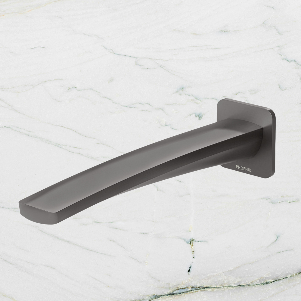 Mekko Wall Basin Outlet 200mm Brushed Carbon