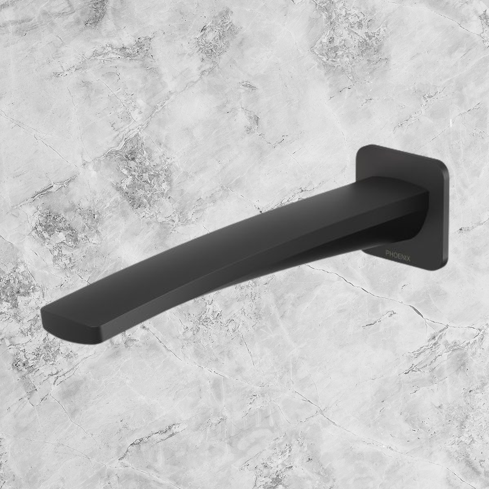 Mekko Wall Bath Outlet 200mm Matte Black