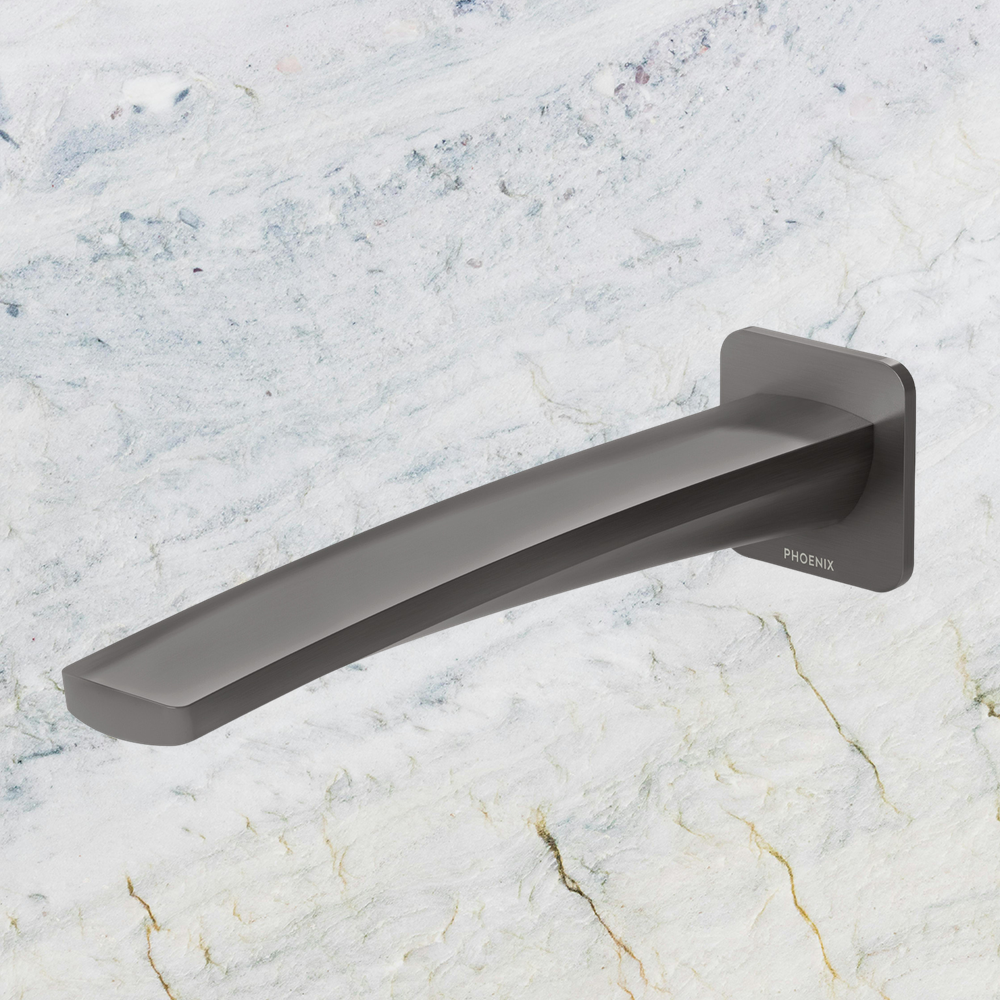 Mekko Wall Bath Outlet 200mm Lead Free Brushed Carbon