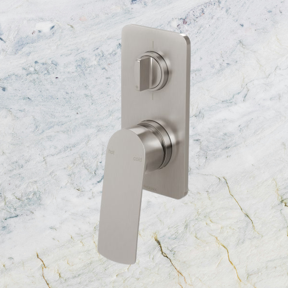 Mekko Shower / Bath Diverter Mixer Brushed Nickel