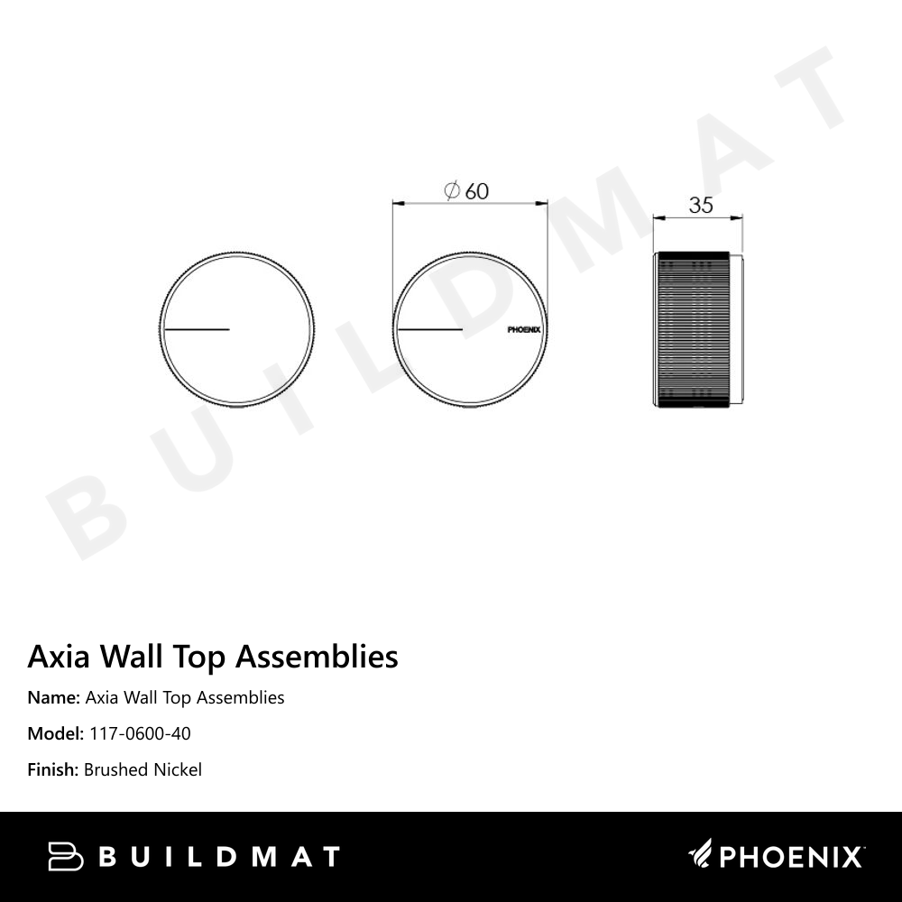 Axia Wall Top Assemblies Brushed Nickel