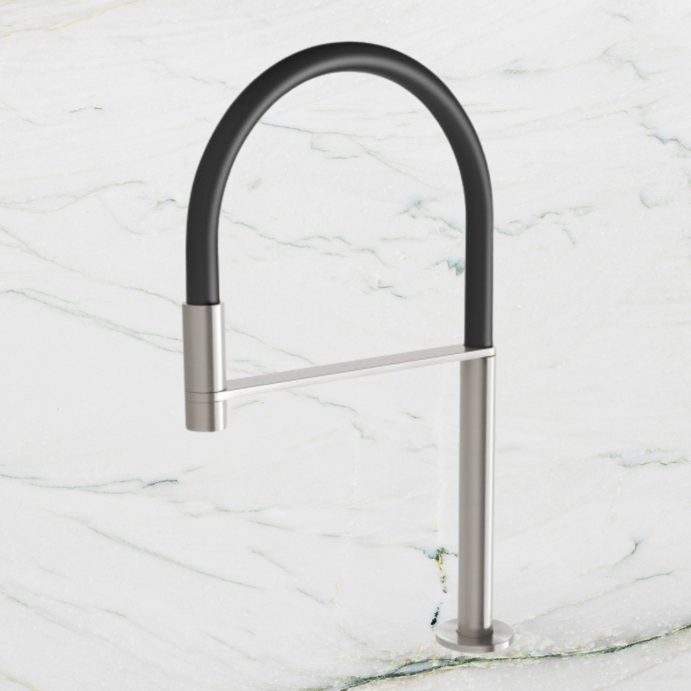 Axia Hob Sink Outlet Flexible Hose 230mm Brushed Nickel