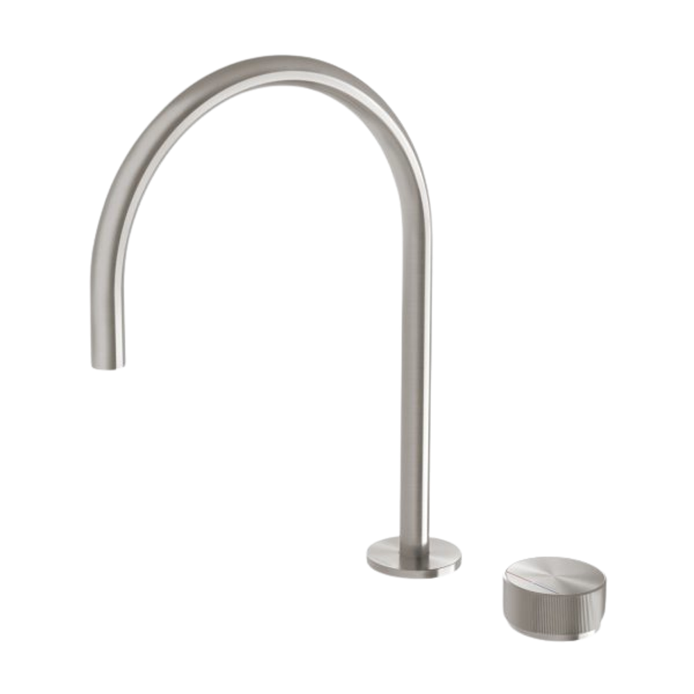 Axia Hob Sink Mixer Set 220mm Gooseneck Brushed Nickel