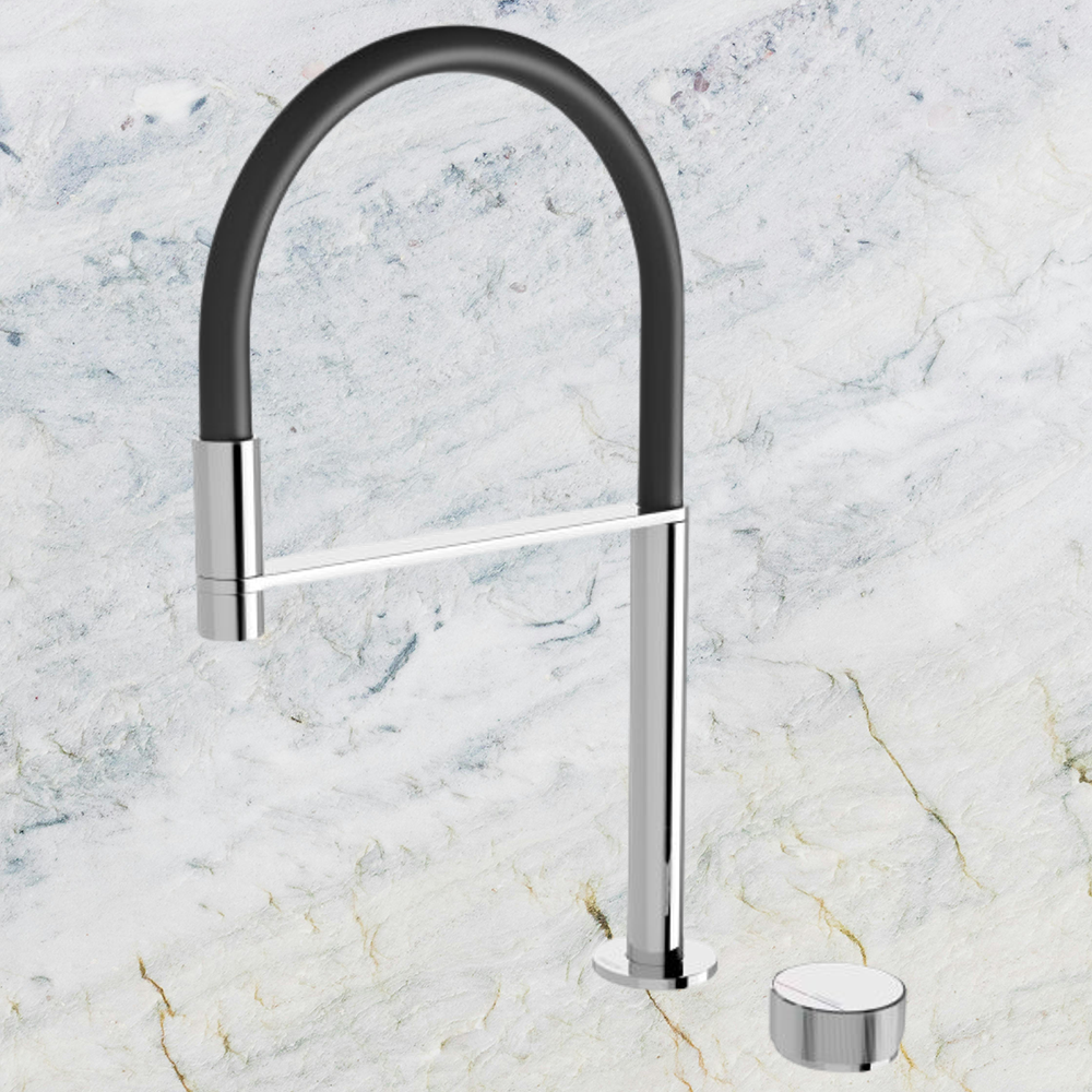 Axia Chrome Hob Sink Mixer Set Flexible Hose 230mm