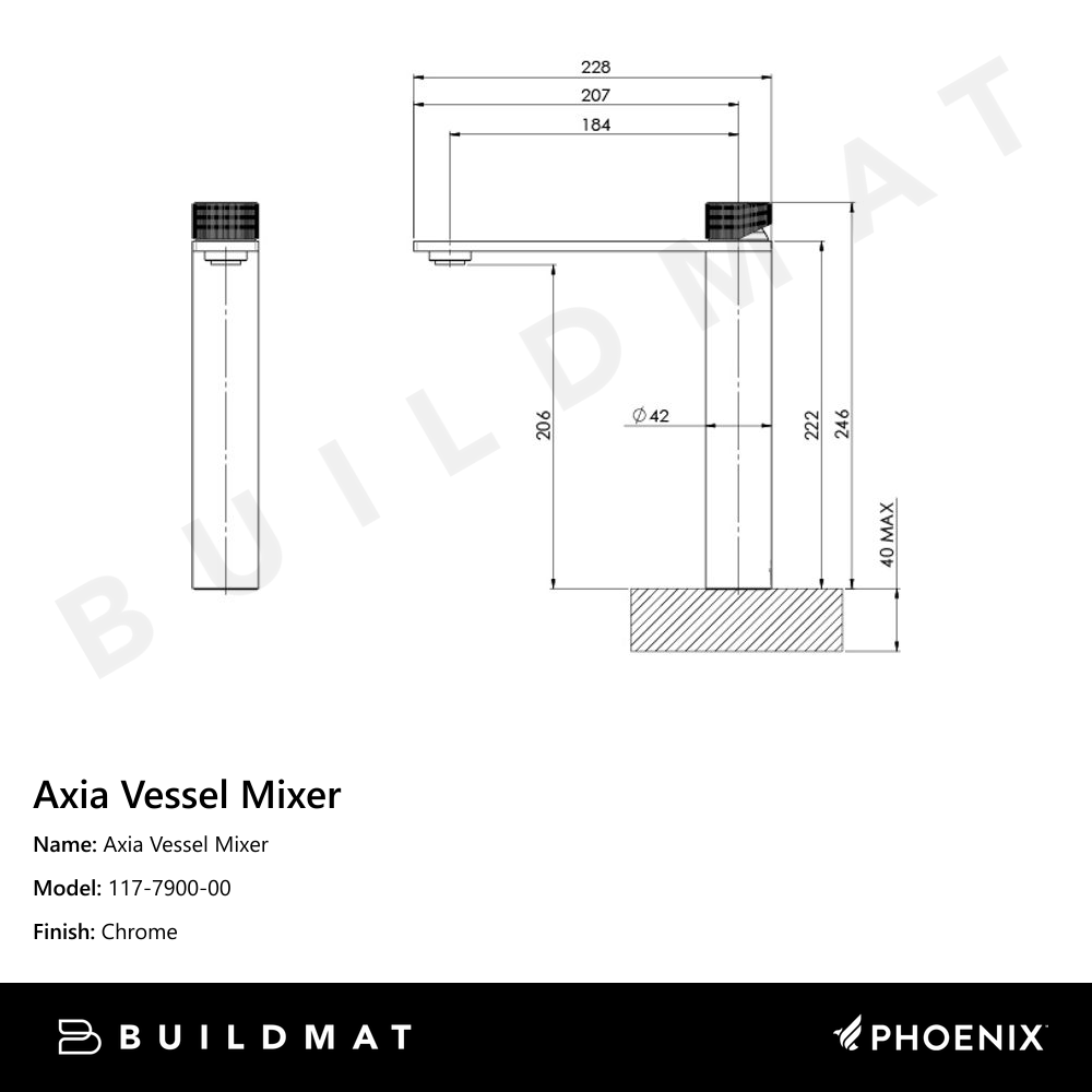 Axia Vessel Mixer Chrome