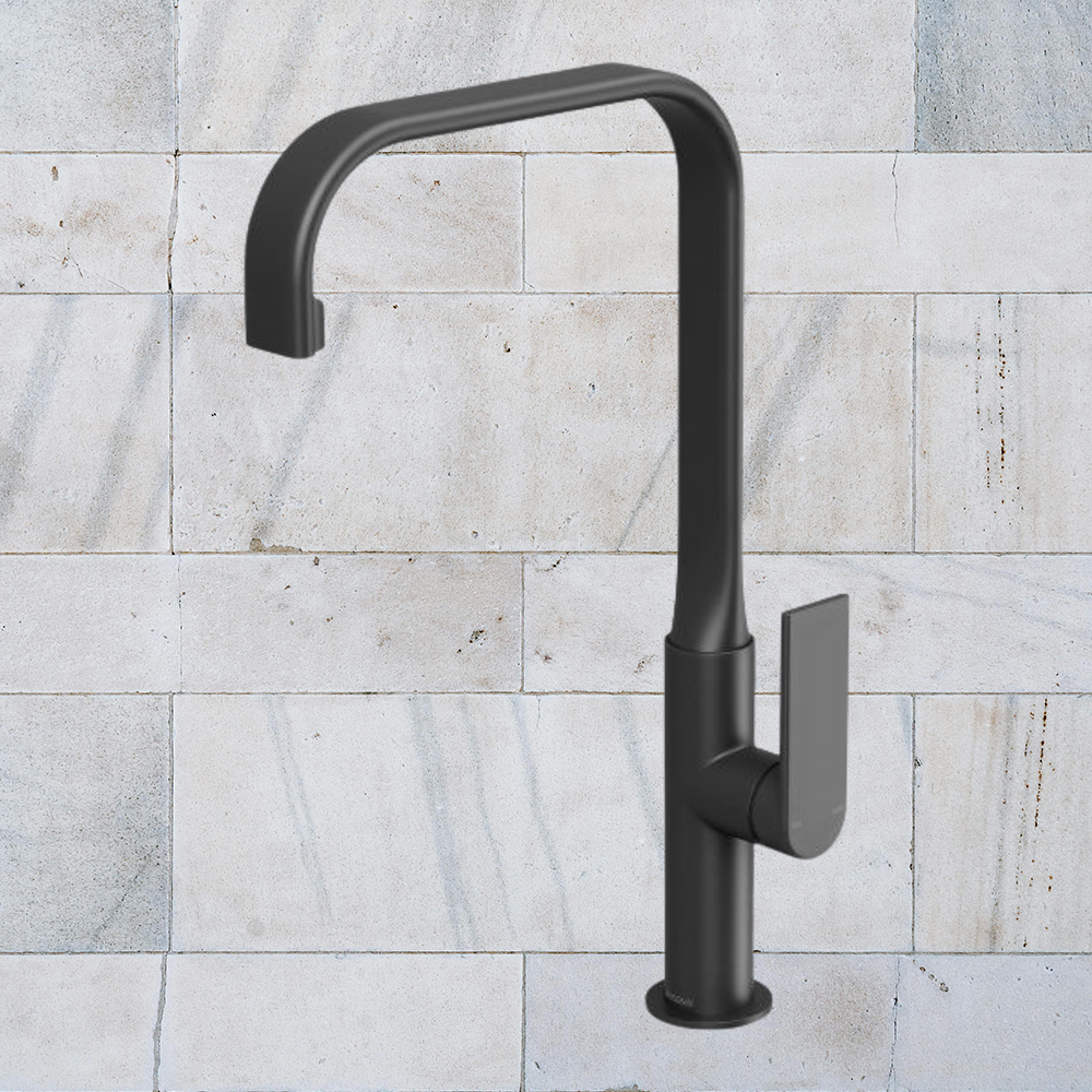 Teel Sink Mixer 200mm Squareline Matte Black