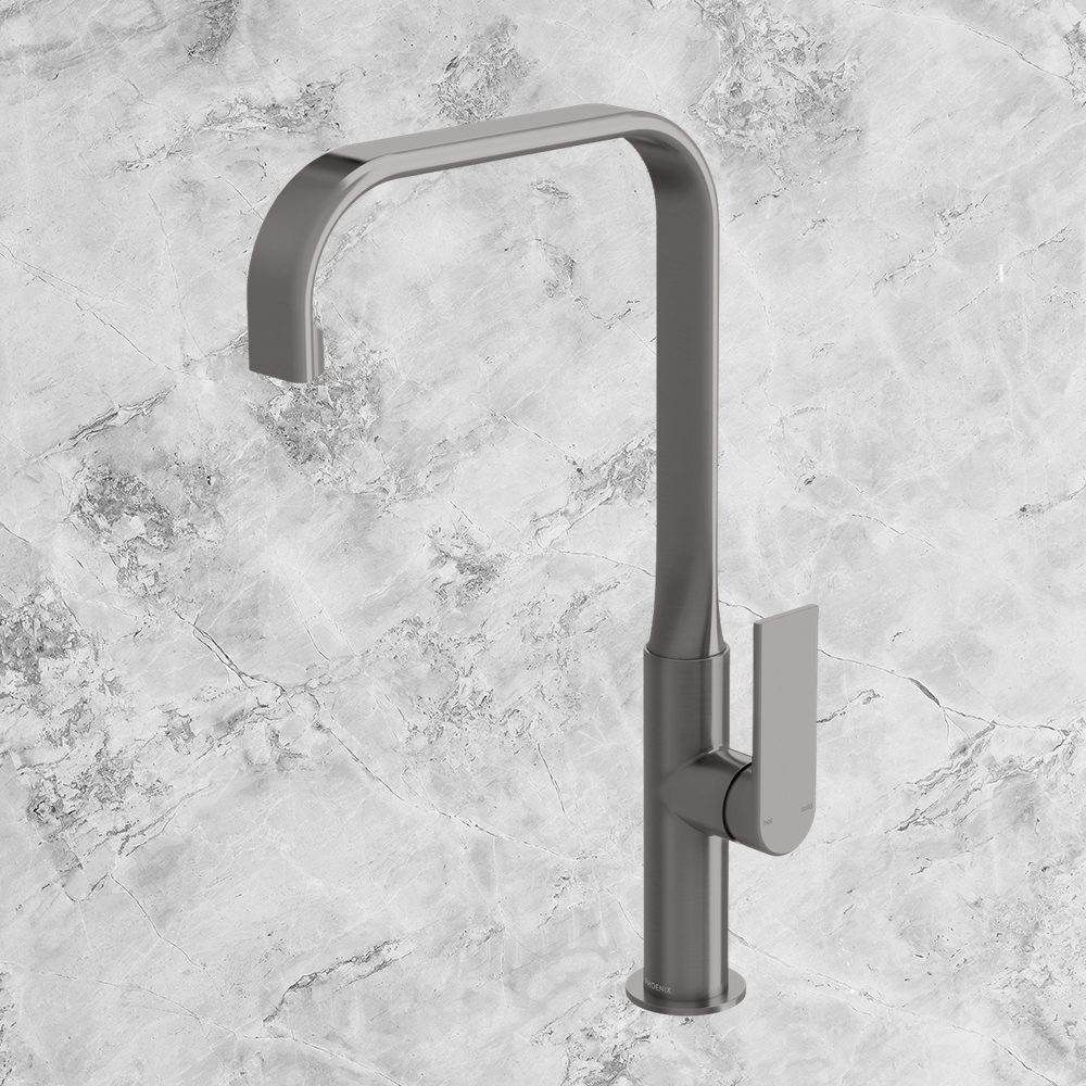 Teel Sink Mixer 200mm Squareline Brushed Carbon