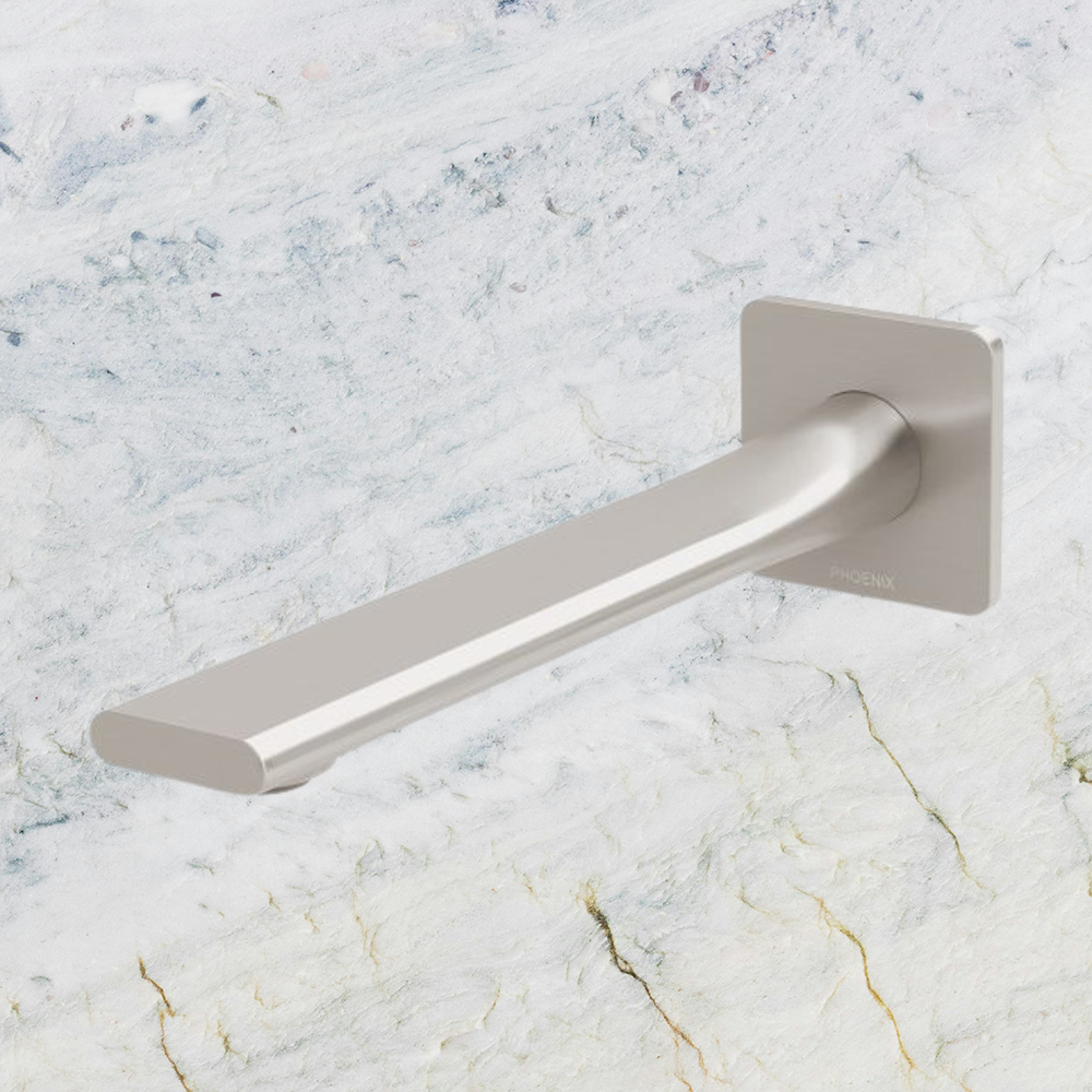 Teel Wall Basin Outlet 200mm Brushed Nickel