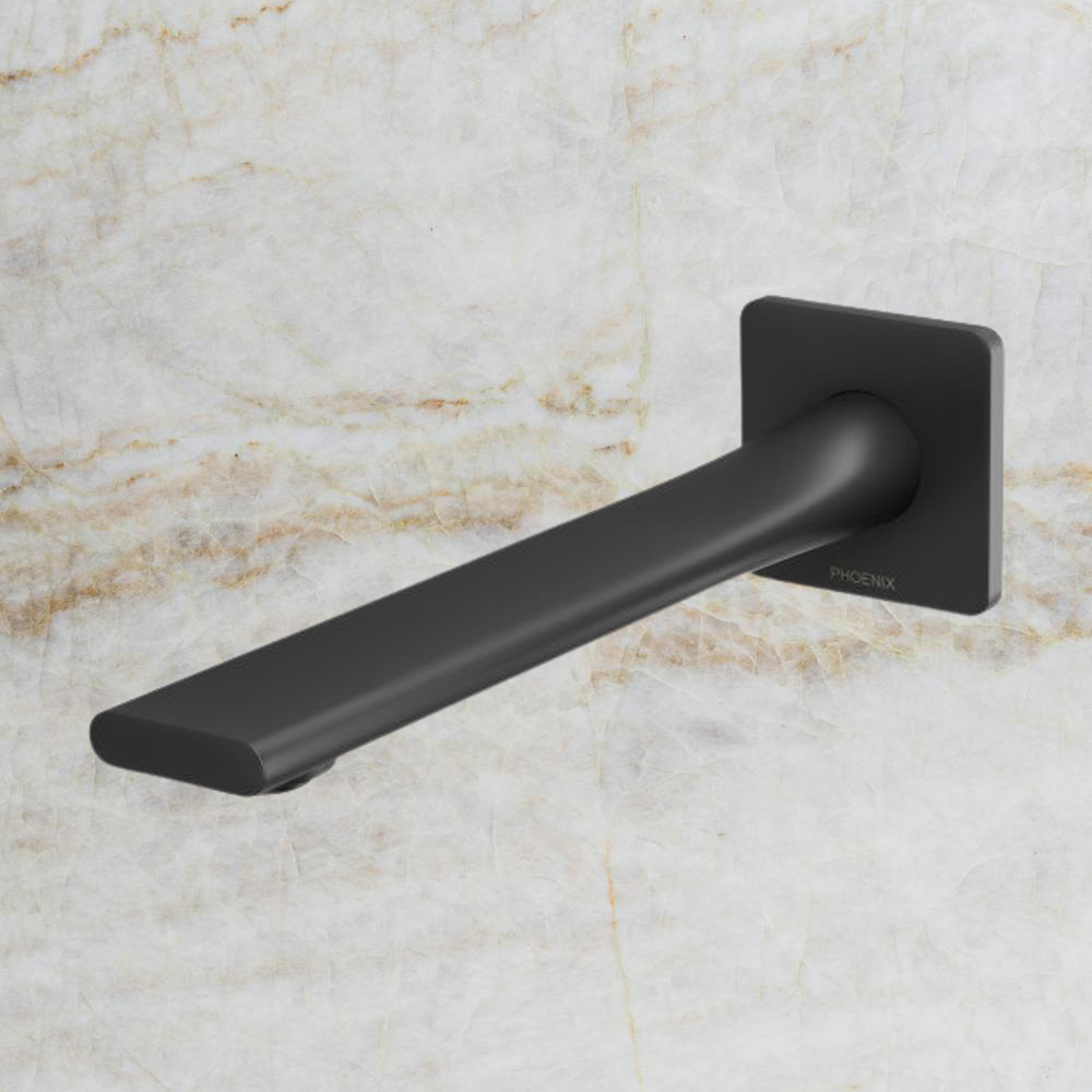 Teel Wall Bath Outlet 200mm Matte Black