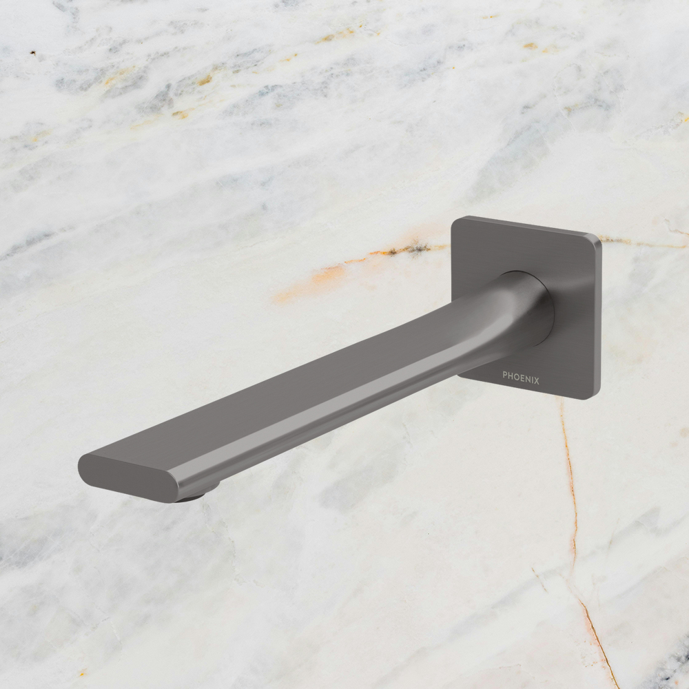 Teel Wall Bath Outlet 200mm Brushed Carbon