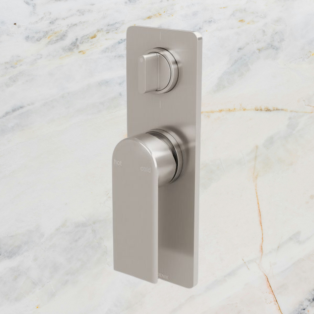 Teel Shower / Bath Diverter Mixer Brushed Nickel