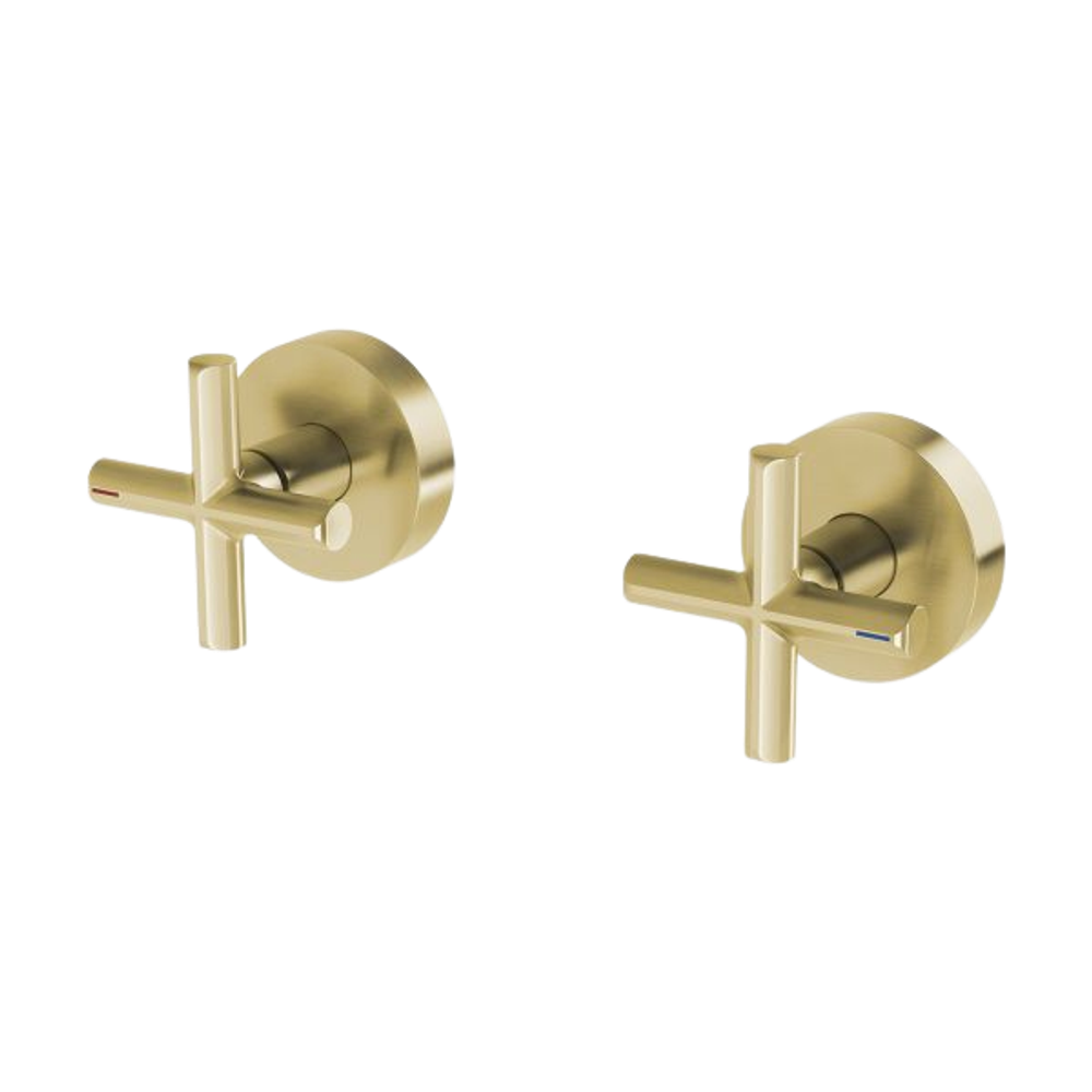 Vivid Slimline Plus Wall Top Assemblies 15mm Extended Spindles Brushed Gold Lead Free