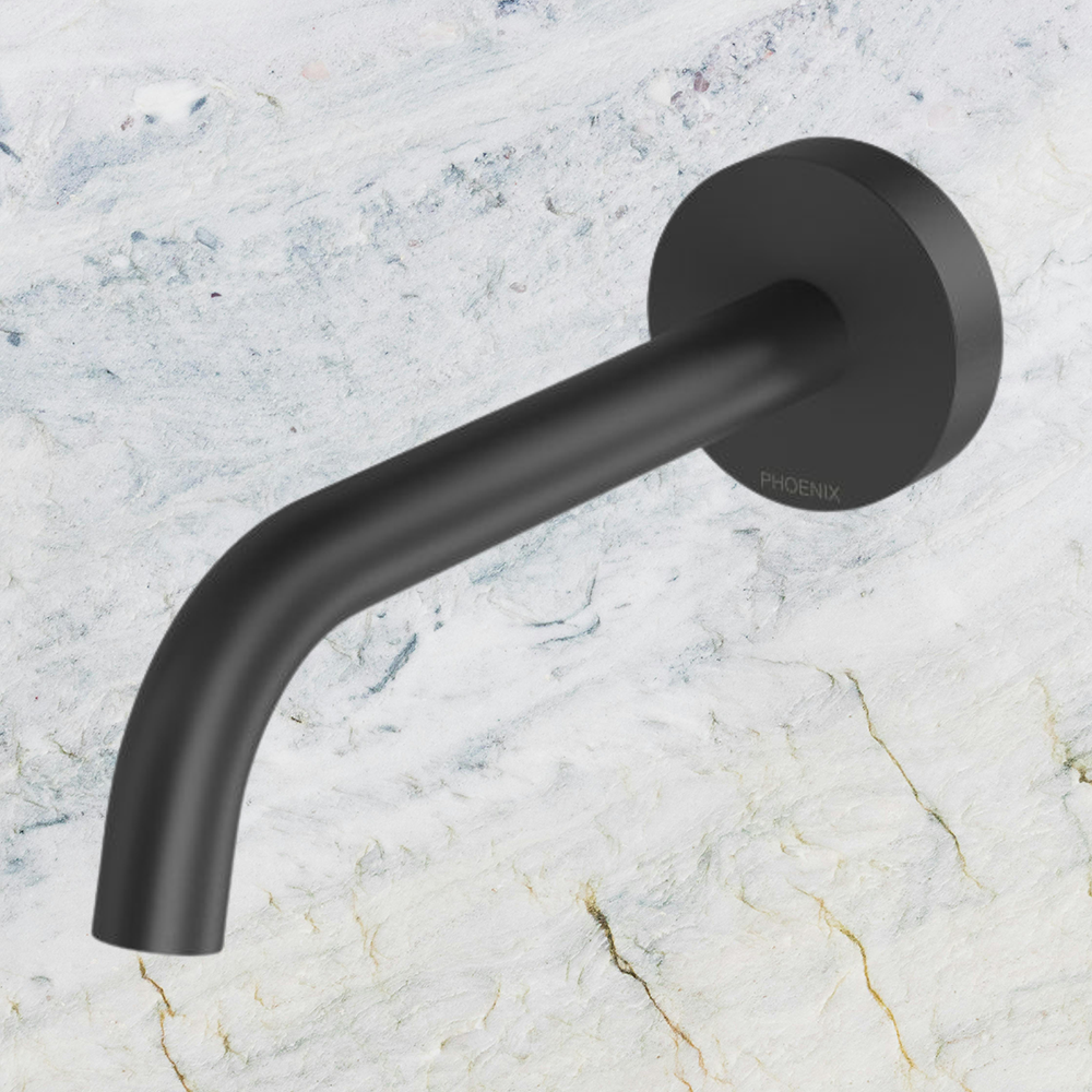 Vivid Slimline Plus Wall Basin / Bath Outlet 180mm Matte Black