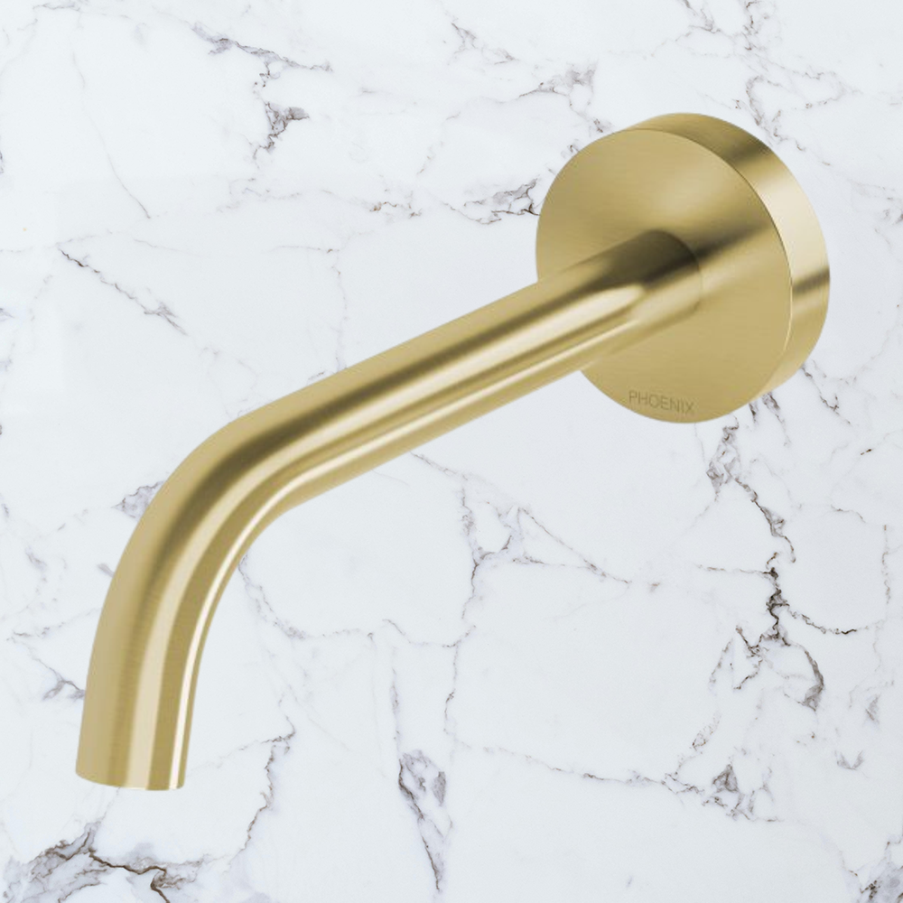 Vivid Slimline Plus Wall Basin / Bath Outlet 180mm Brushed Gold