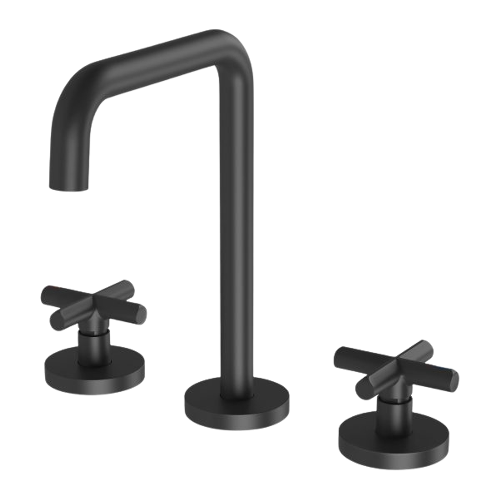 Vivid Slimline Plus Basin Set Matte Black