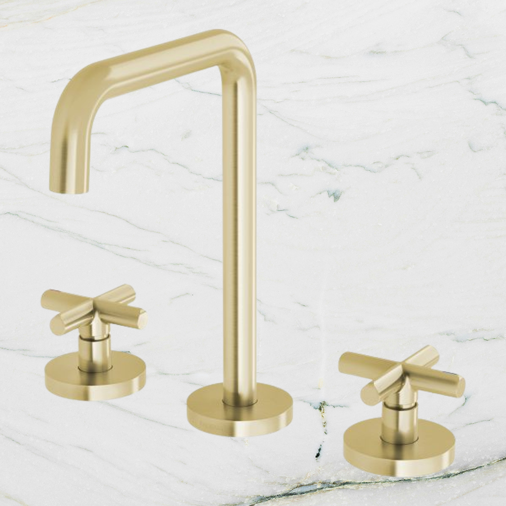 Vivid Slimline Plus Basin Set Brushed Gold