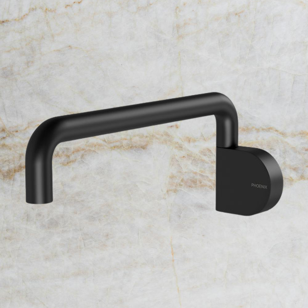 Designer Swivel Bath Outlet 230mm Round Matte Black