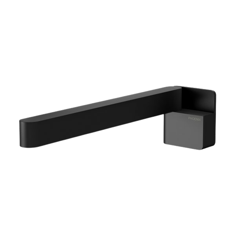 Designer Swivel Bath Outlet  230mm Square Matte Black