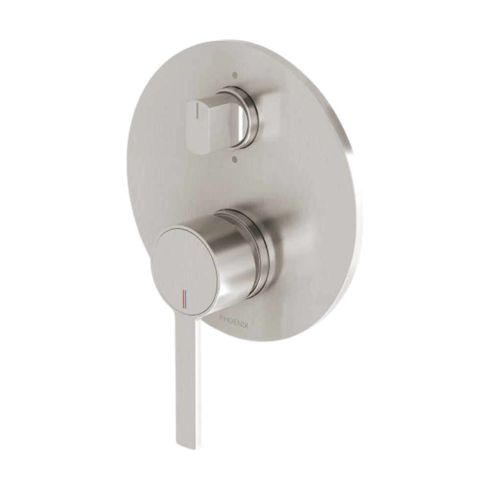 Lexi MKII Wall Shower / Bath Diverter Mixer  Brushed Nickel