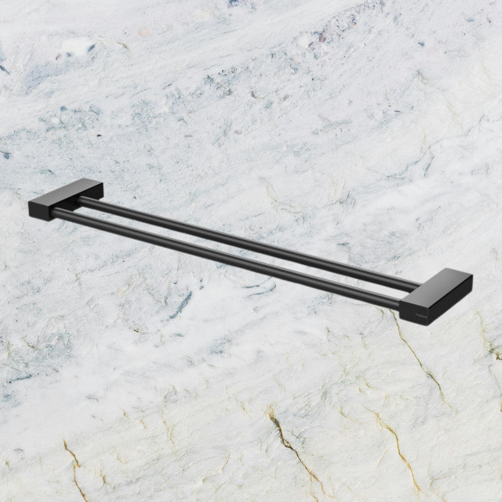 Lexi MKII Double Towel Rail 600mm  Matte Black