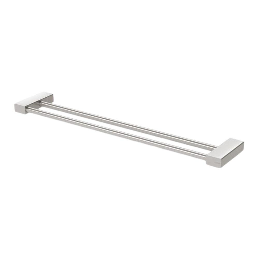 Lexi MKII Double Towel Rail 600mm  Brushed Nickel