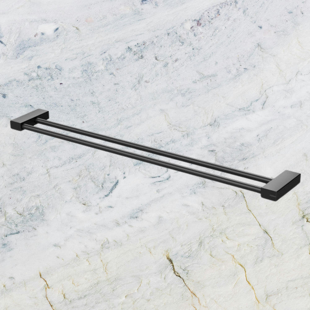 Lexi MKII Double Towel Rail 800mm Matte Black