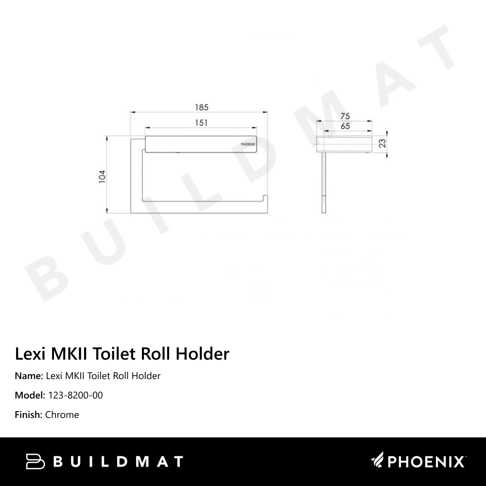 Lexi MKII Toilet Roll Holder Chrome