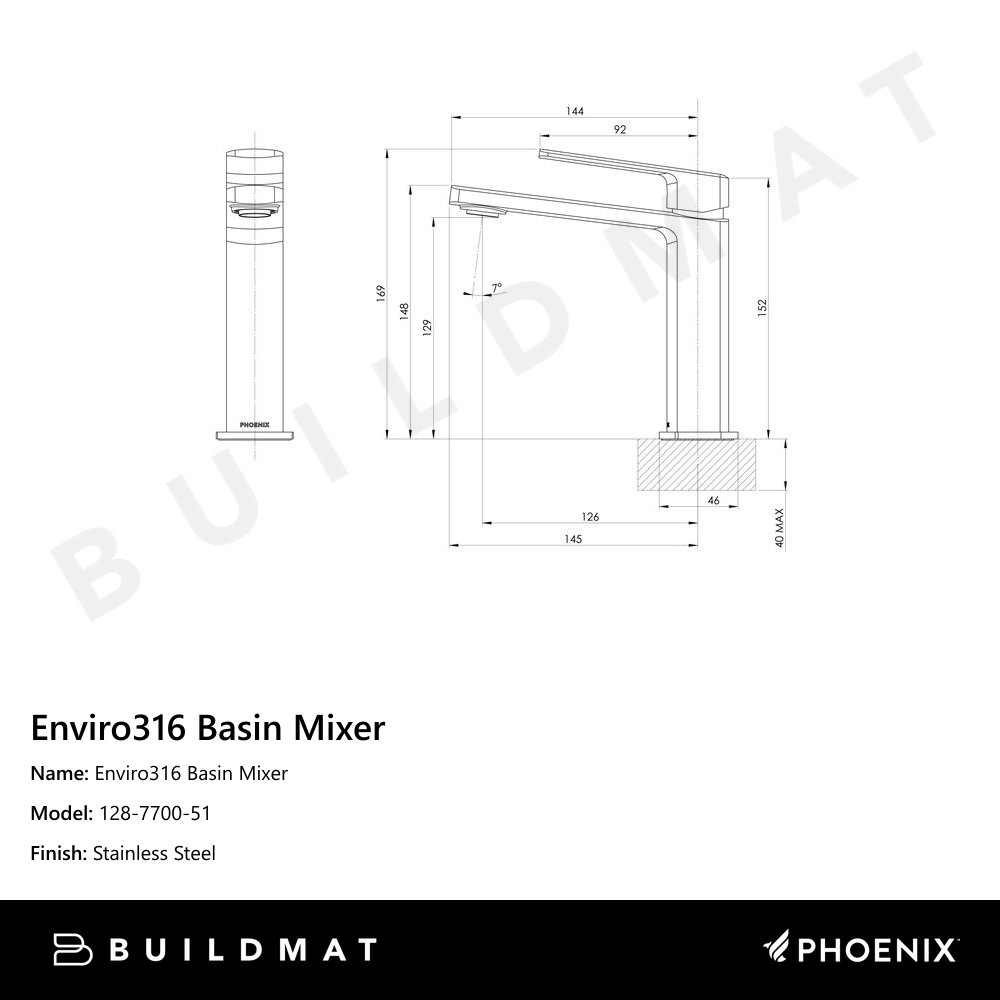 Enviro316 Basin Mixer Stainless Steel