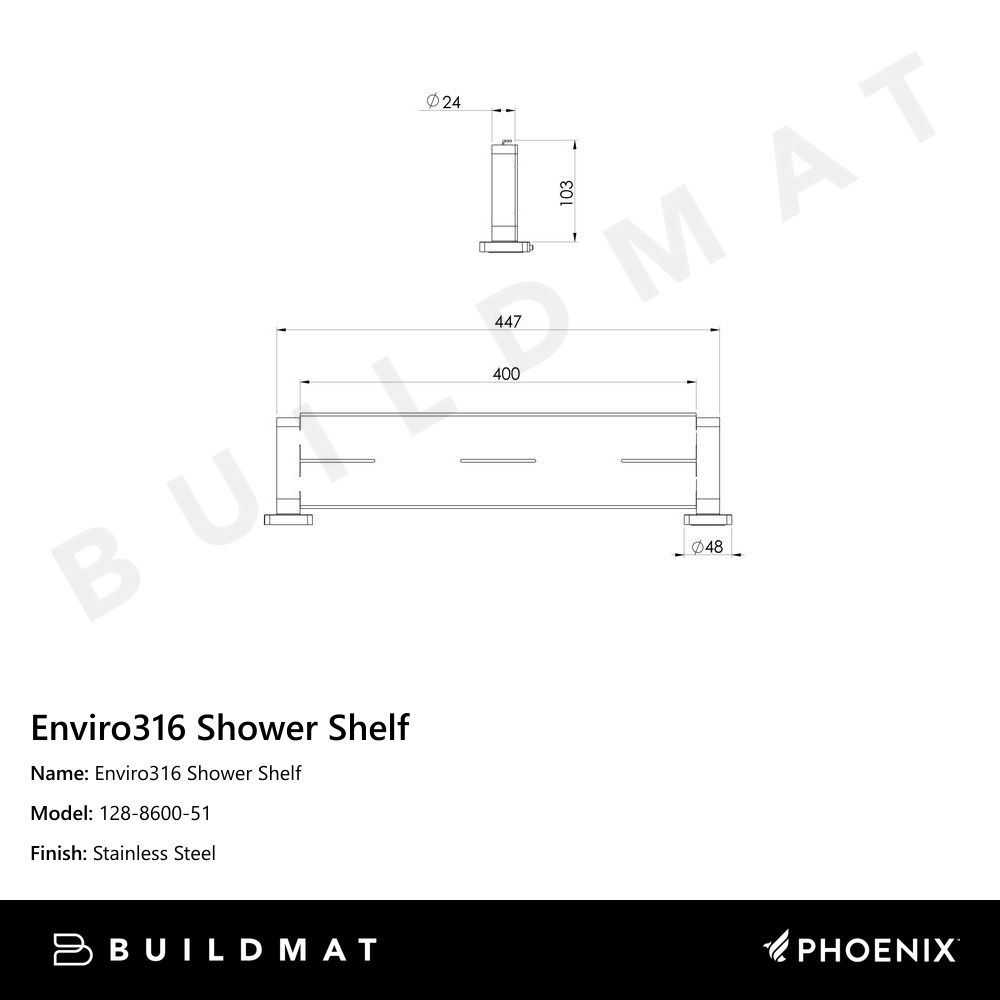 Enviro316 Shower Shelf Stainless Steel