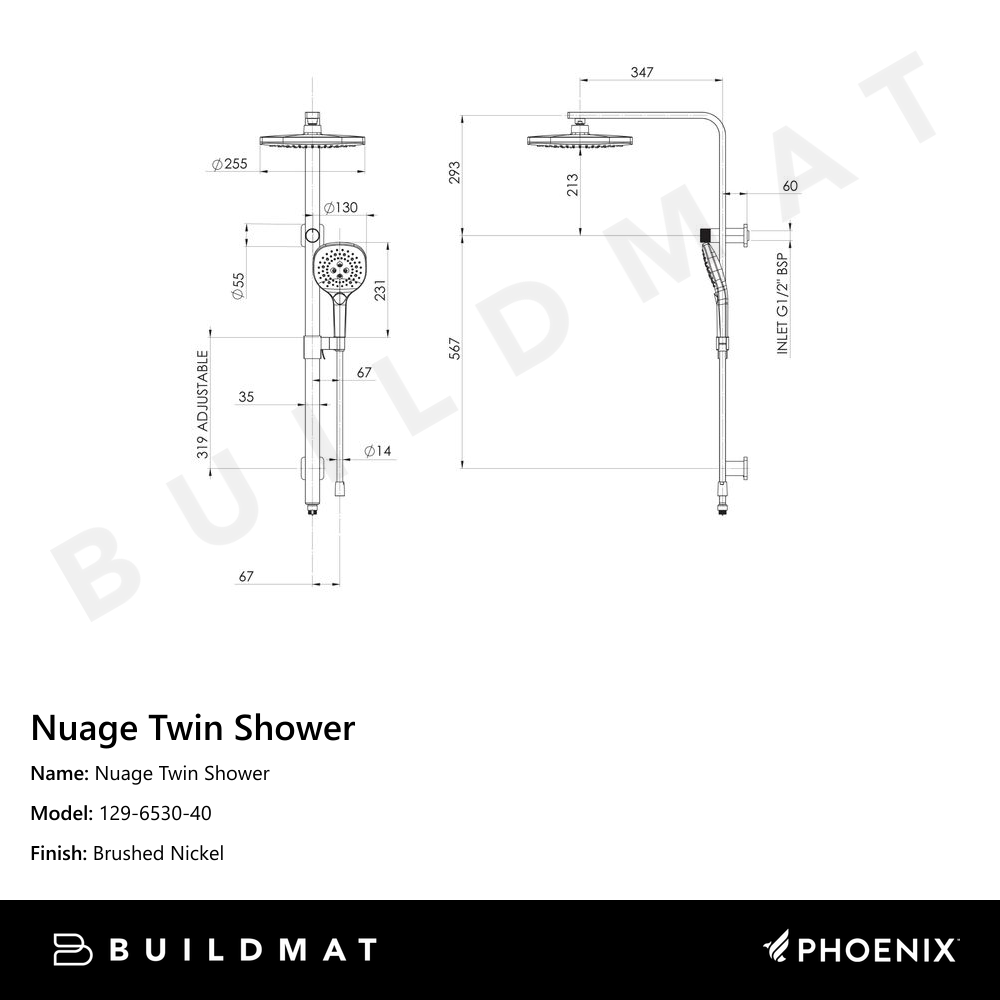 Nuage Twin Shower Brushed Nickel