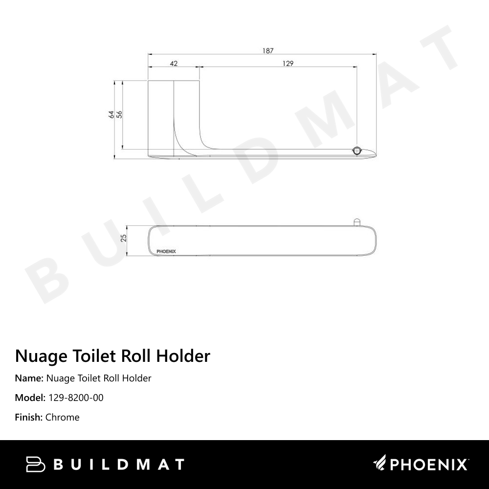 Nuage Toilet Roll Holder  Chrome