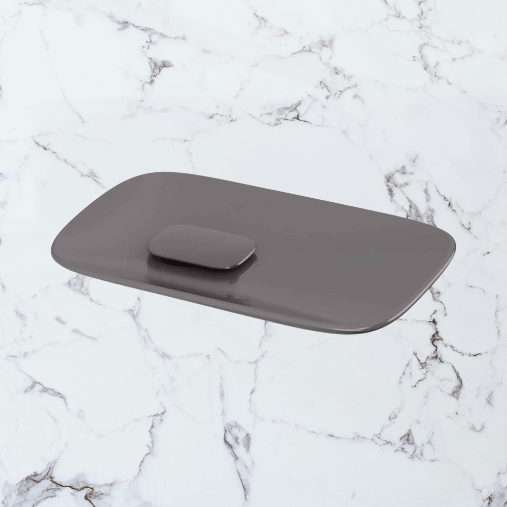 Nuage Soap Dish  Brushed Carbon