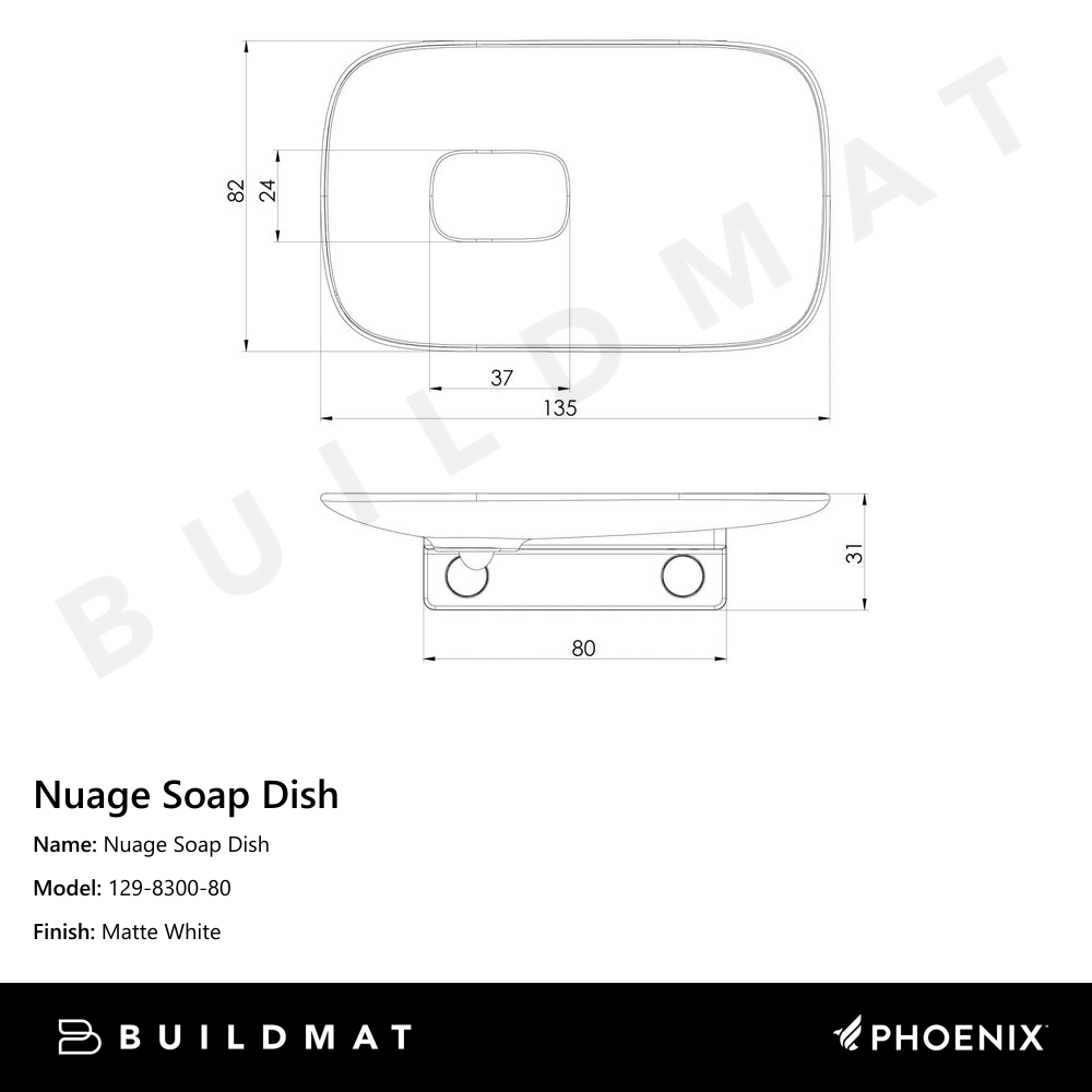 Nuage Soap Dish  Matte White