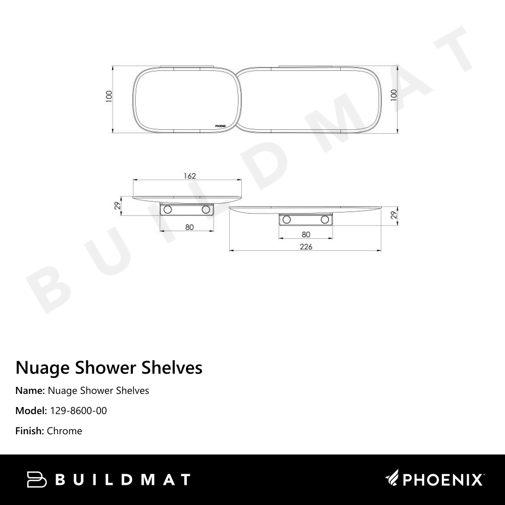 Nuage Shower Shelves Chrome