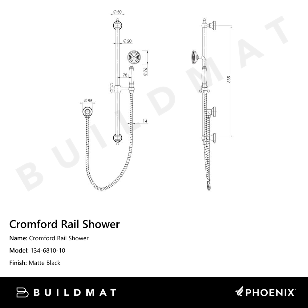 Cromford Rail Shower Matte Black