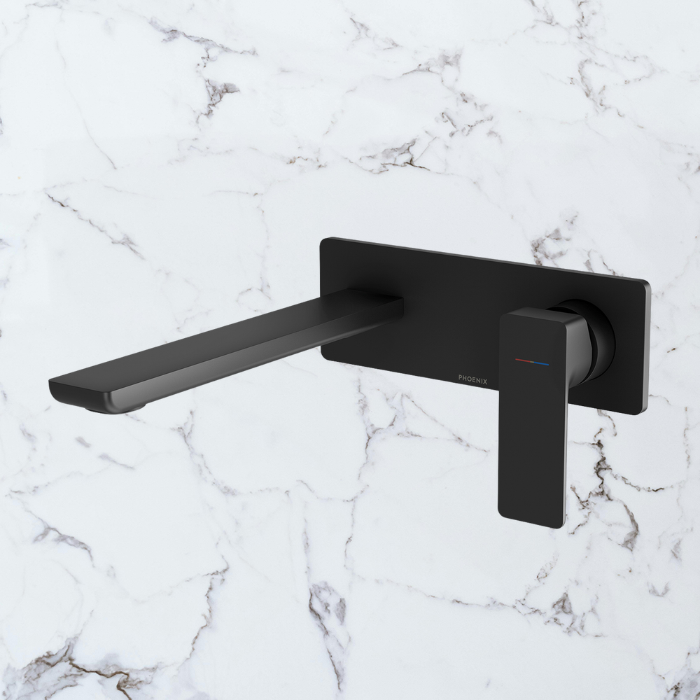 Gloss MKII SwitchMix Wall Basin / Bath Mixer Set 200mm Matte Black