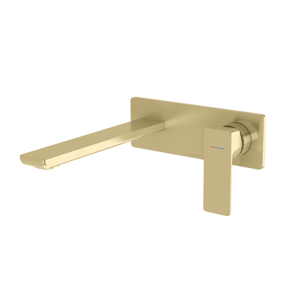 Gloss MKII SwitchMix Wall Basin / Bath Mixer Set 200mm Brushed Gold