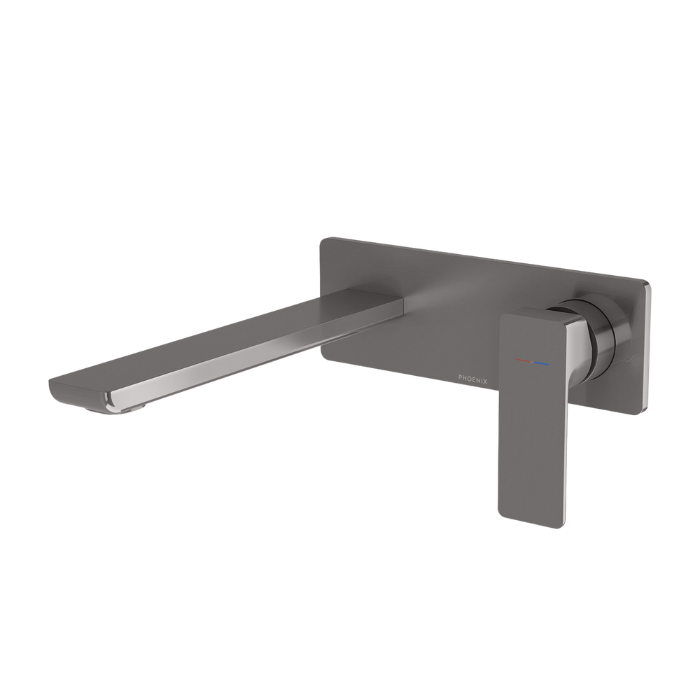 Gloss MKII SwitchMix Wall Basin / Bath Mixer Set 200mm Brushed Carbon