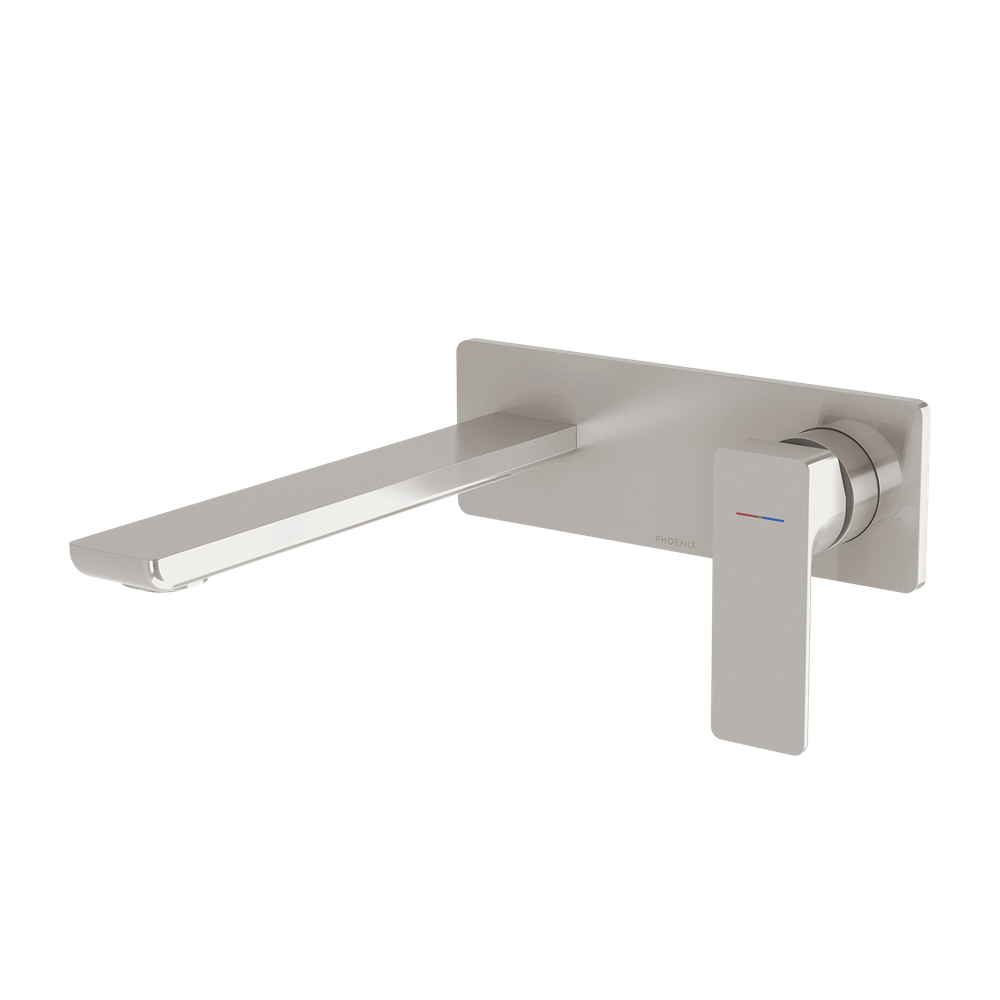 Gloss MKII SwitchMix Wall Basin / Bath Mixer Set 200mm Brushed Nickel